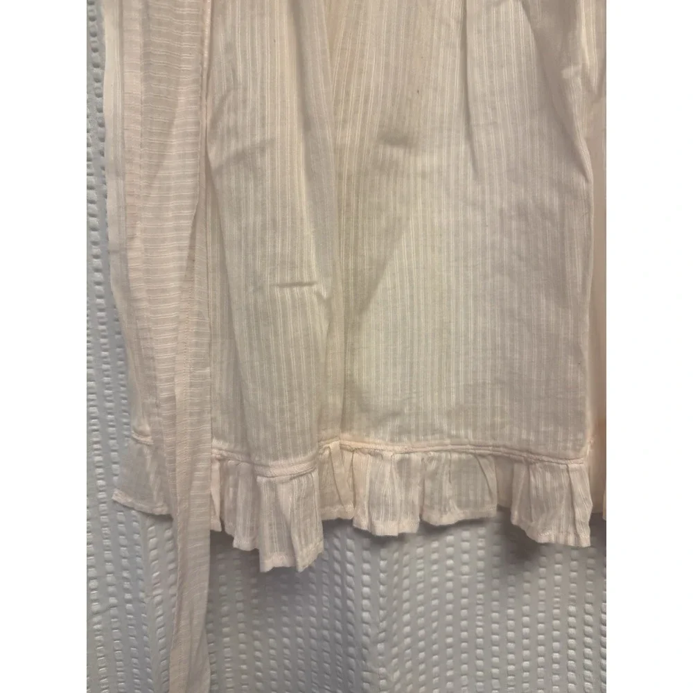 Vintage 1950 Hostess Apron Light Pink Sheer Ruffle Handmade  Retro Kitchen